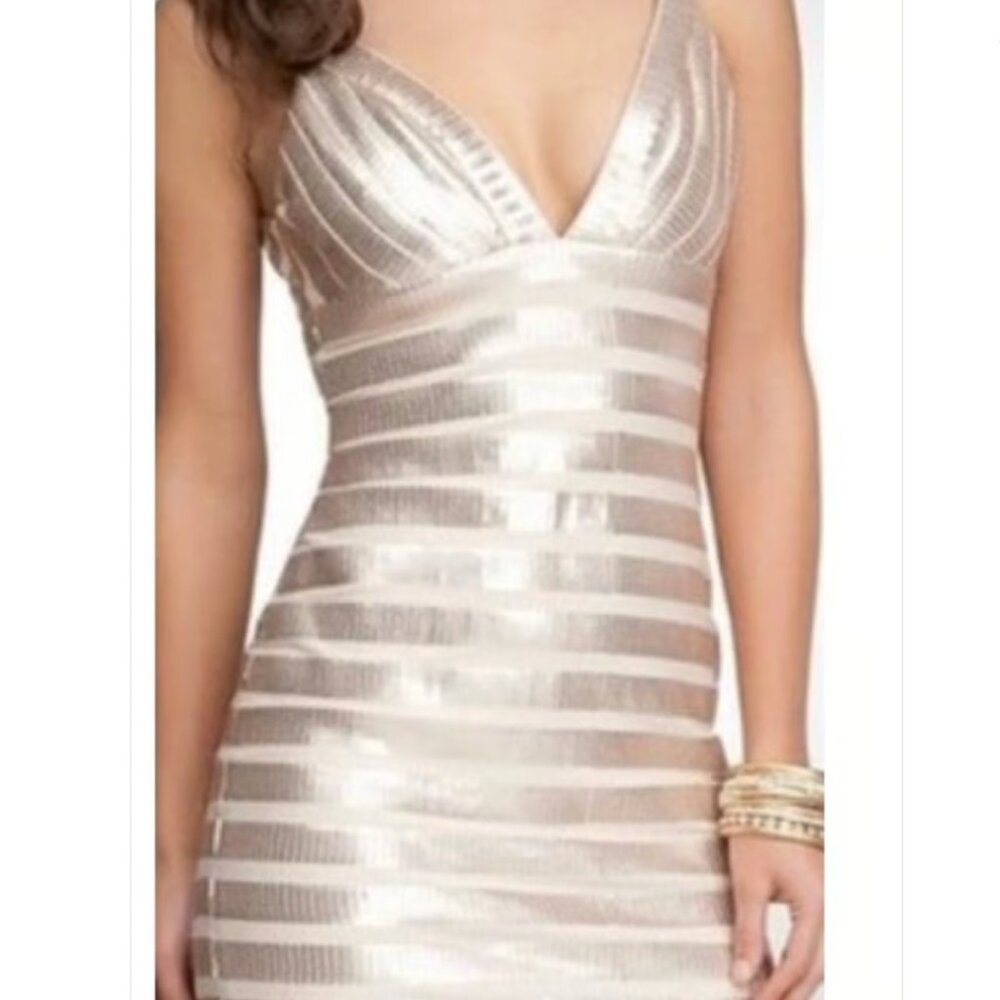 champagne bebe dress